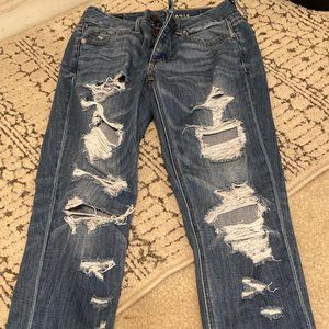 AMERICAN EAGLE JEANS SIZE 00 REG  TOMGIRL STYLE BUTTON UP